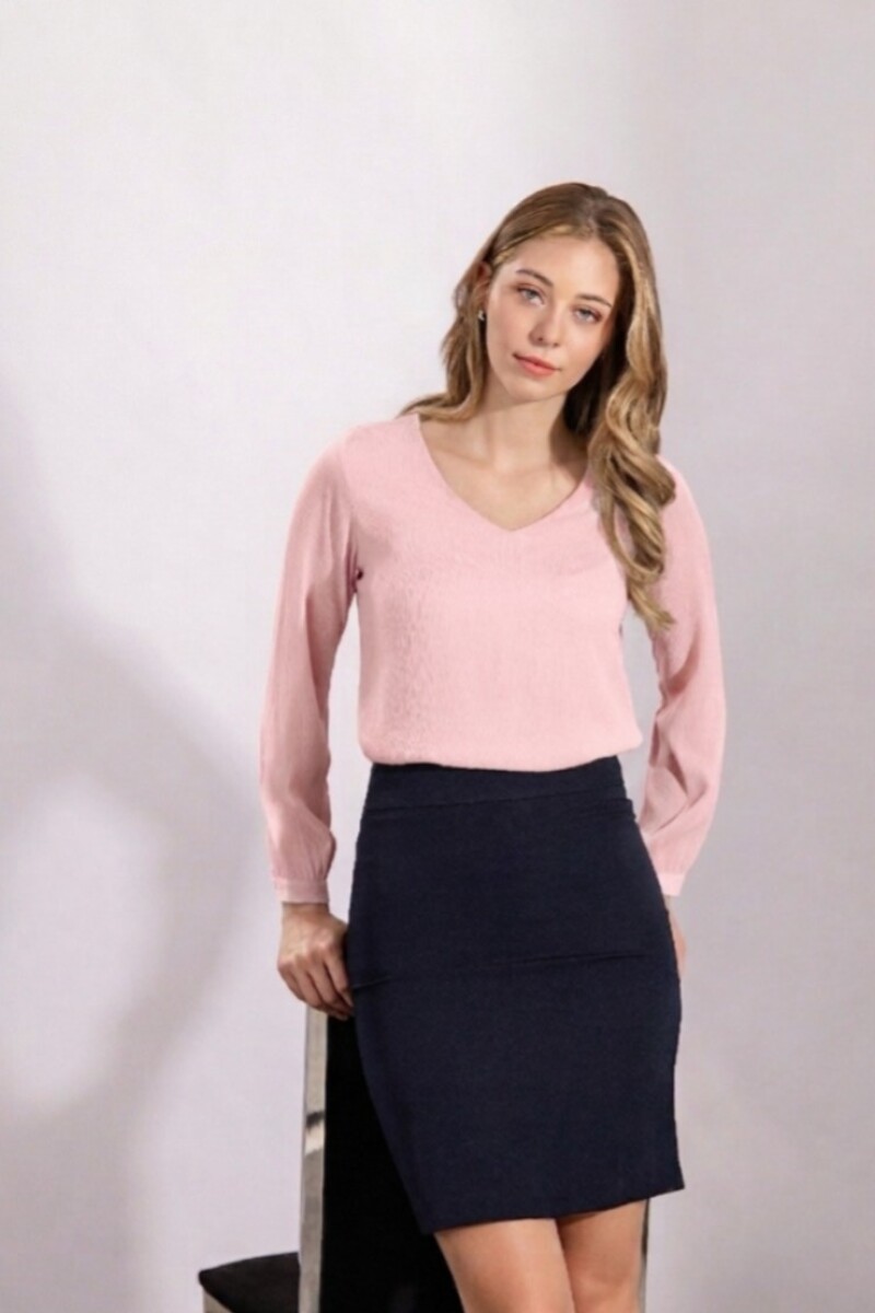 Blusa escote V. rosa