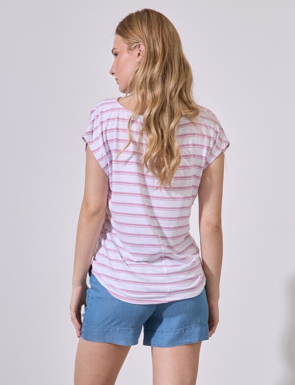 Remera Lineas ROSA