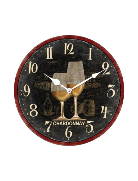 RELOJ DE PARED MDF D28.8X3.5CM COPAS CHARDONNAY RELOJ DE PARED MDF D28.8X3.5CM COPAS CHARDONNAY