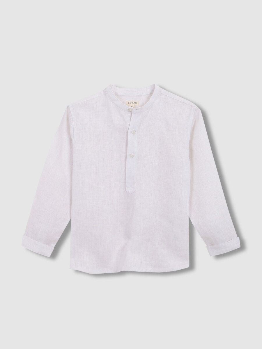 Camisa Panadera Lino Blanco