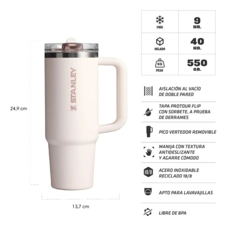 Vaso Stanley Quencher Protour Flip Straw 887ml Rosa