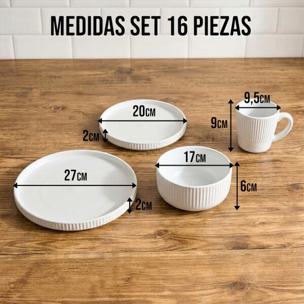 Juego De Vajilla Set Completo de 16 Piezas Lujan Ceramica Moderno IMBACK Color Blanco Juego De Vajilla Set Completo de 16 Piezas Lujan Ceramica Moderno IMBACK Color Blanco