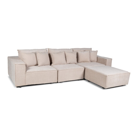 Sofá Modular Maia (4 módulos) - Tela Microfibra 12072 (Beige)