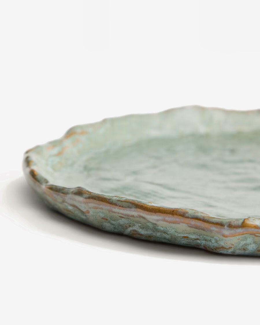 Plato cerámica Alenia llano marrón