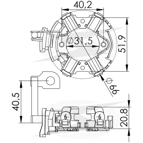 PORTA CARBONES CITROEN - PEUGEOT BERLINGO 206 BOSCH 5X16X13.5 UNIFAP PORTA CARBONES CITROEN - PEUGEOT BERLINGO 206 BOSCH 5X16X13.5 UNIFAP