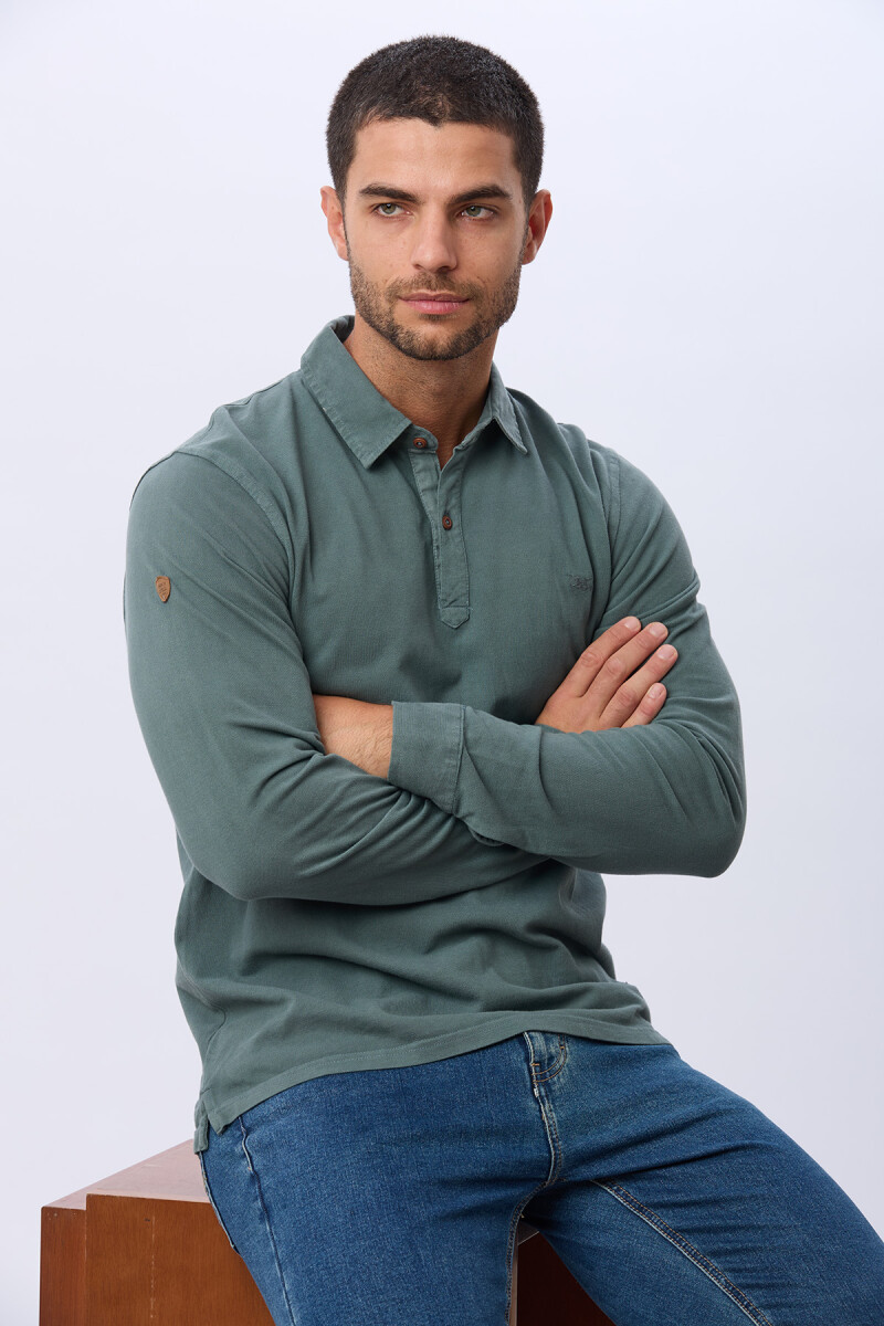 REMERA POLO LISA PIQUE - Verde 