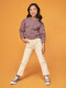 Pantalon De Sarga Con Bolsillos Delanteros Y Espalda Piedra