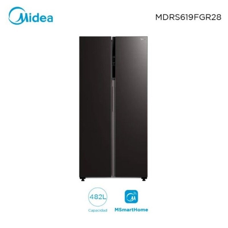 Heladera Midea M500 Side By Side Inverter Inox/ Black Unica
