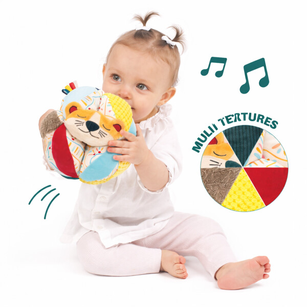 Pelota De Peluche Juguete Estimulación Sensorial Para Bebé Color Beige