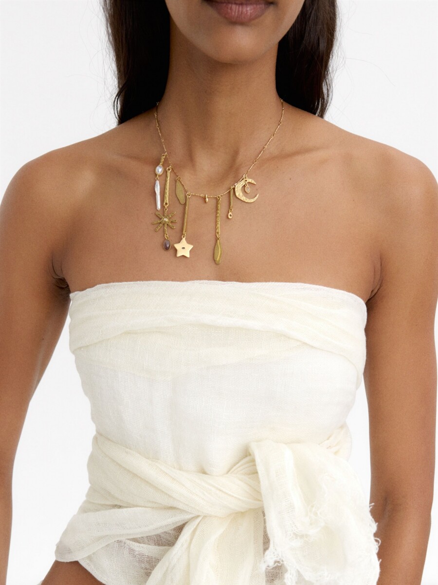 Collar Con Colgantes Y Piedras multicolor