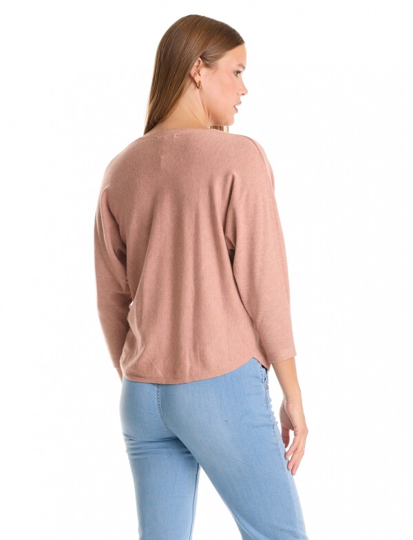 Buzo Dolman Escote V ROSA OSCURO
