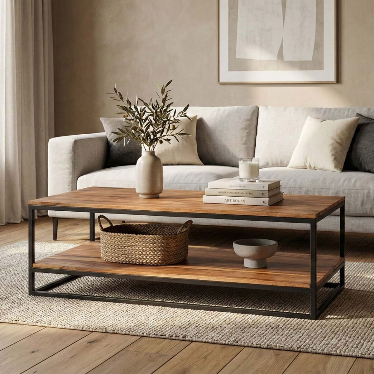 MESA RATONA - MADERA-DE-MANGO MARRON KANPUR CASTAÑO 