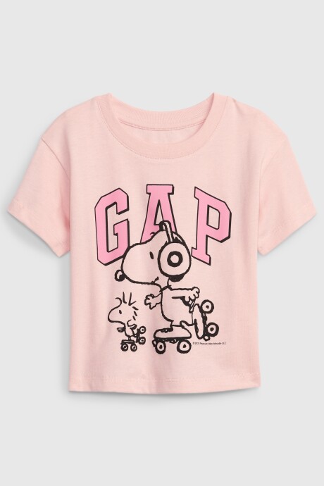 Remera Logo Gap Con Snoopy Toddler Niña New Pink 156