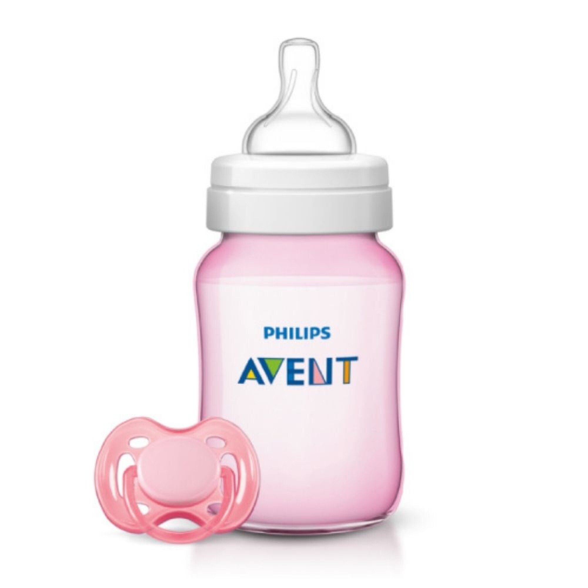 Chupete para bebé mama y bebé color rosa