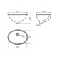 Bacha Circular De Loza Blanca Para Empotrar 46X34X19 000