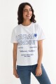 Remera m/c estampada colección Urbana BLANCO