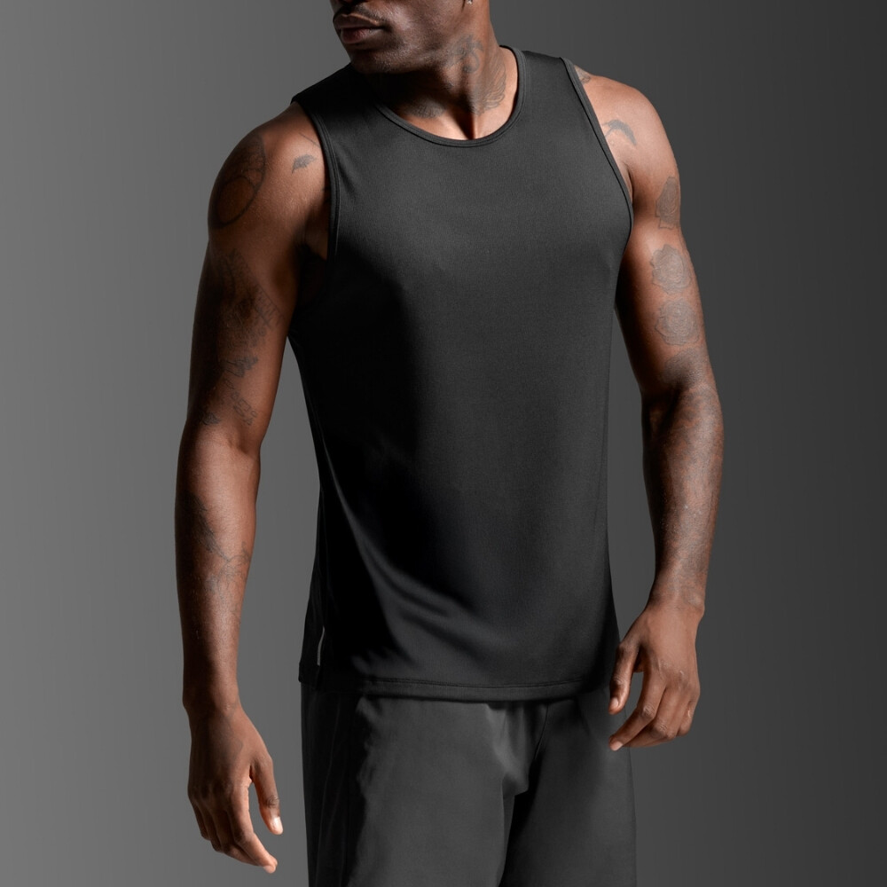 Bividi Running Aero Mesh Tank Hombre Black/silver Reflective