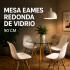 Mesa Comedor ComboHome Eames Redonda Vidrio 90 Cm Premium Transparente