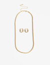 Bijouterie Set Metal Set De Argollas Y Collar - Dorado