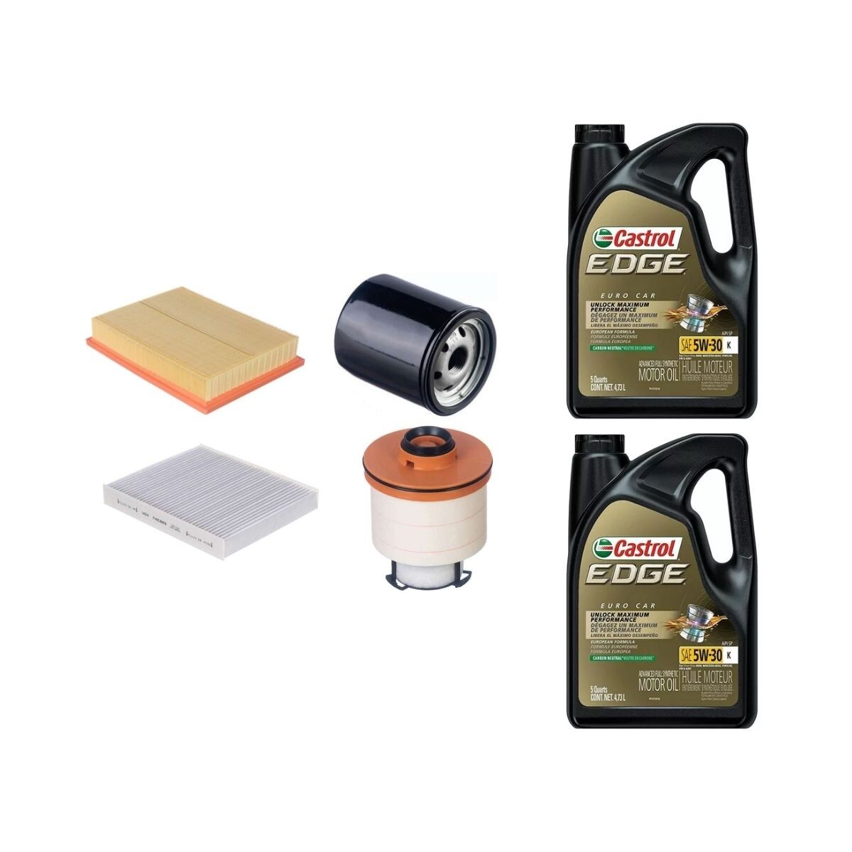 KIT DE FILTROS Y ACEITE 5W30 CASTROL 