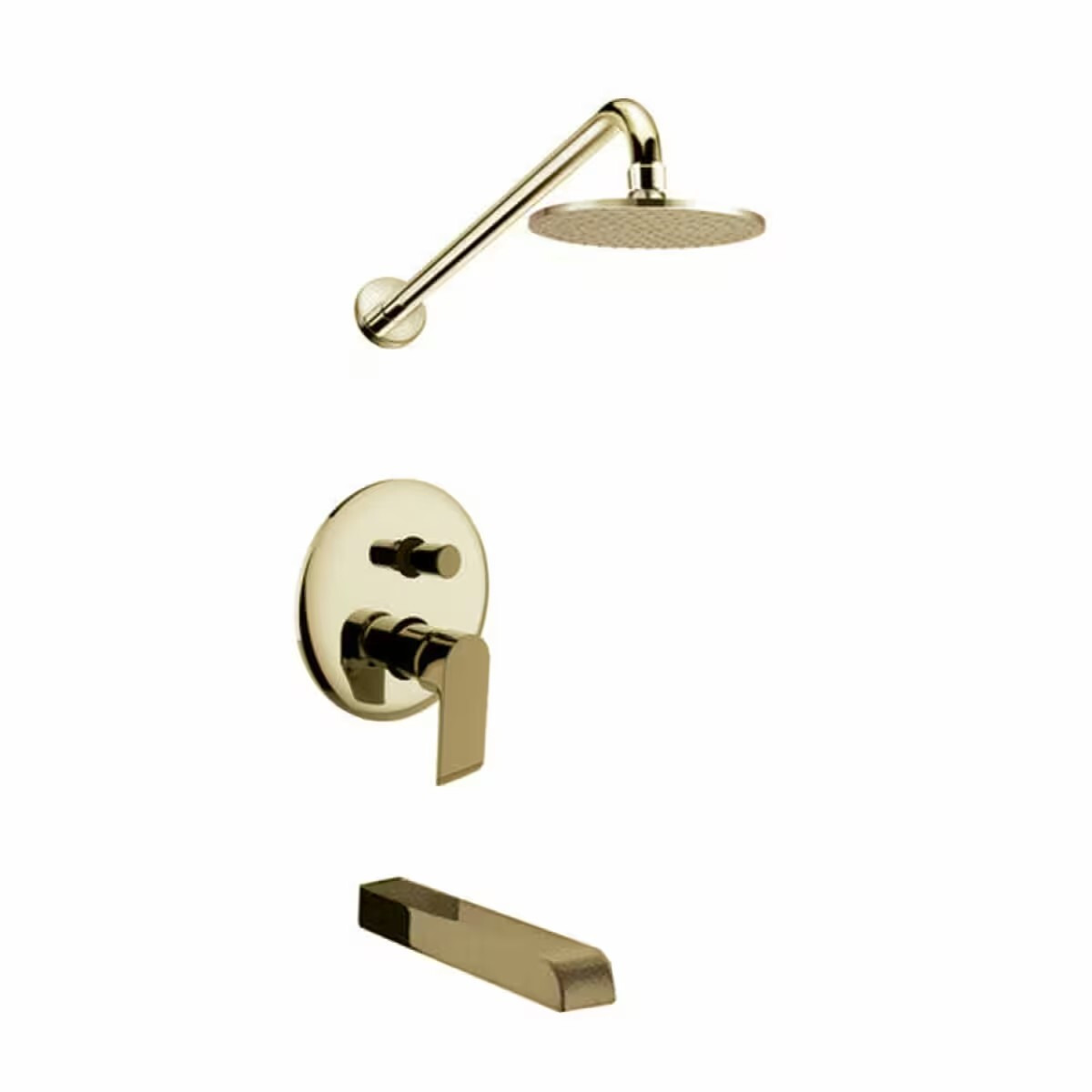 Grifería De Ducha Monocomando Embutida Con Transferencia Alassio Oro 