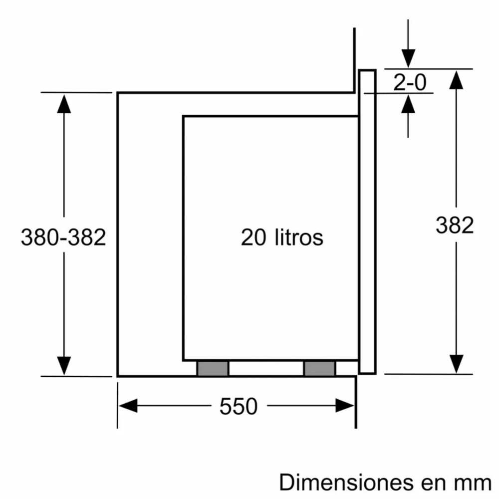MICROONDAS DE EMPOTRAR 20-LITROS NEGRO BOSCH BFL520MS0
