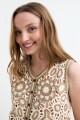 Chaleco crochet calado floral BEIGE