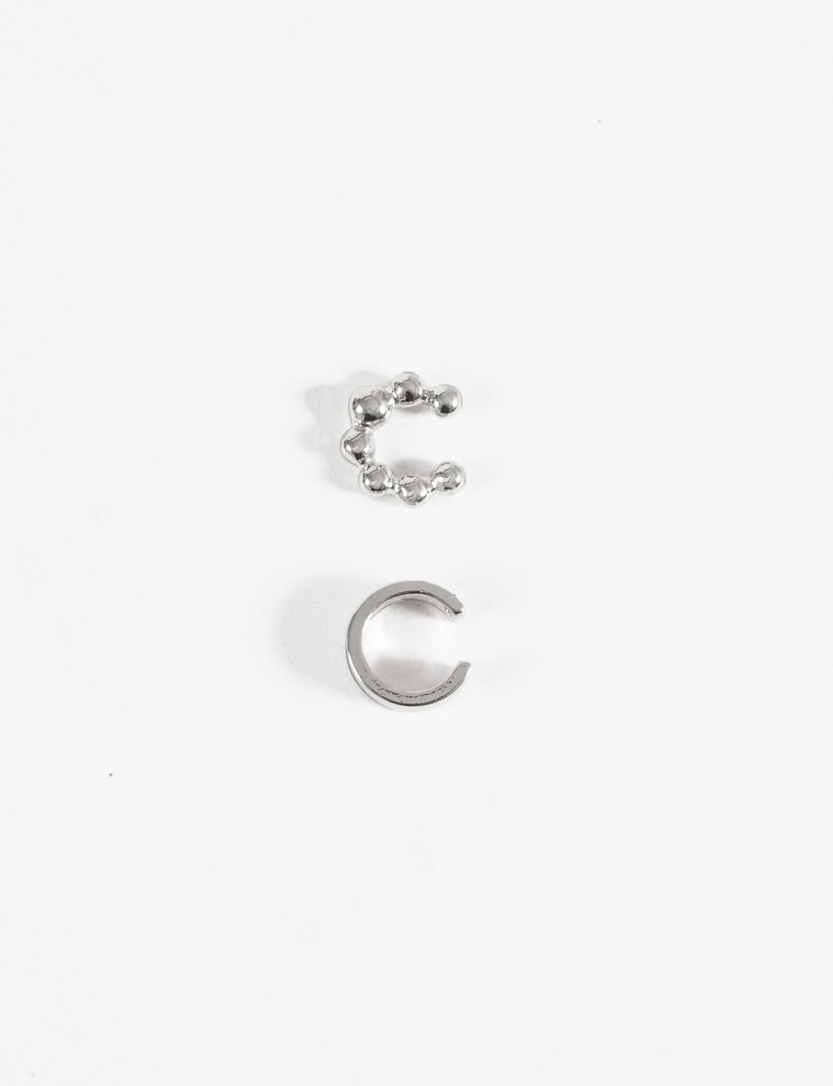 Set 2 earcuff geometric - plateado 