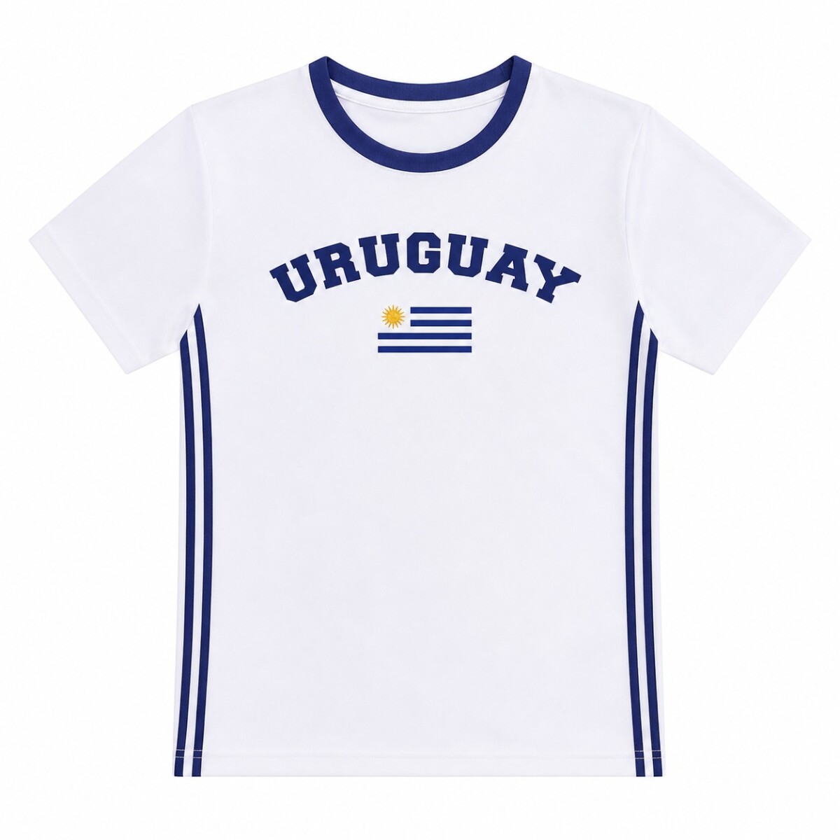 CAMISETA DAMA BANDERA UY BLANCO CE-DABANUY-01 TALLE L - BLANCO 