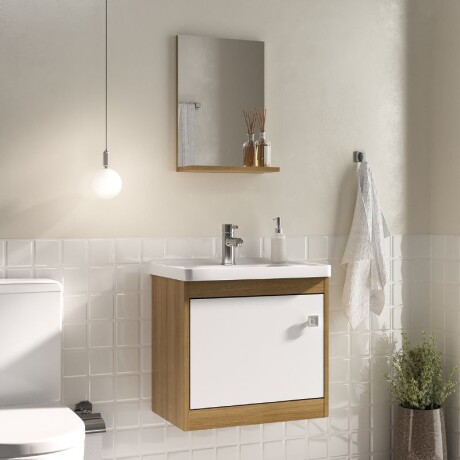 MUEBLE DE BAÑO SUSPENDIDO 50 CM CON MESADA Y ESPEJO MUEBLE DE BAÑO SUSPENDIDO 50 CM CON MESADA Y ESPEJO