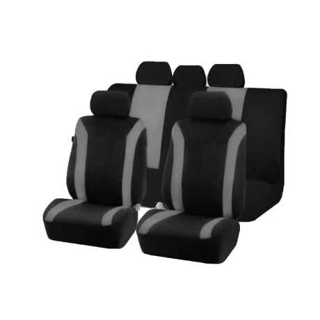 Cubreasientos Negro Con Franjas Laterales Gris