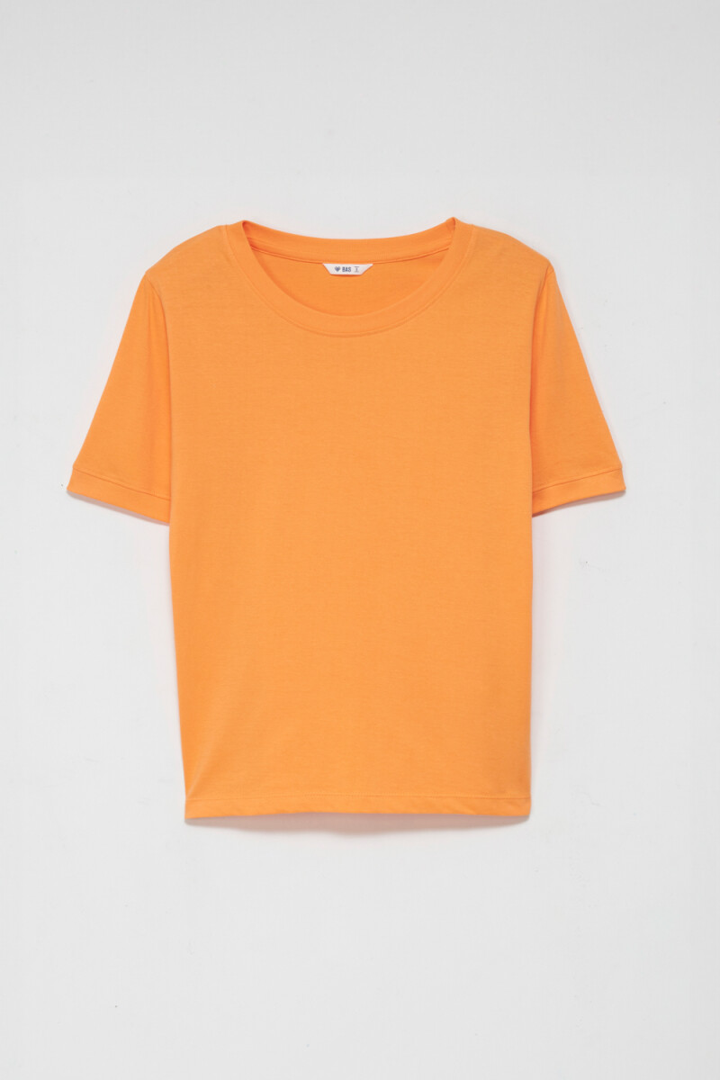 Camiseta manga corta de rib con puño Naranja