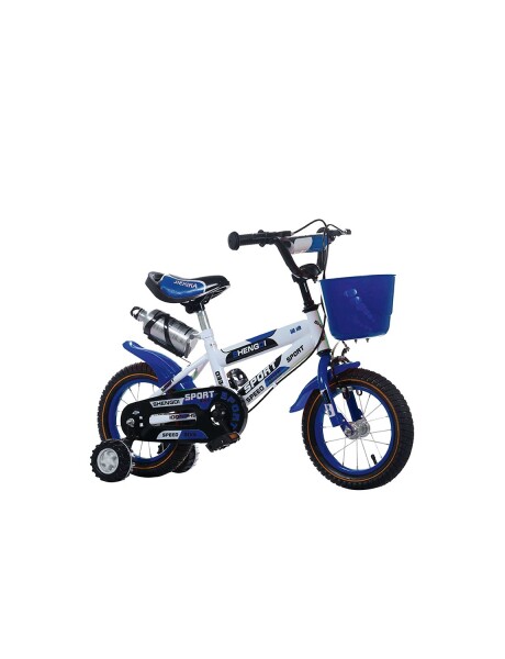 Bicicleta Rodado 14 Con Canasto y Caramañola Azul