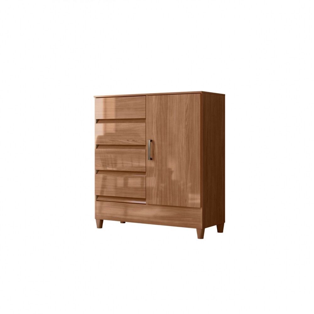 Comoda 1 puerta 4 cajones - Terminación Jequitibá - Linea FIT Comoda 1 puerta 4 cajones - Terminación Jequitibá - Linea FIT