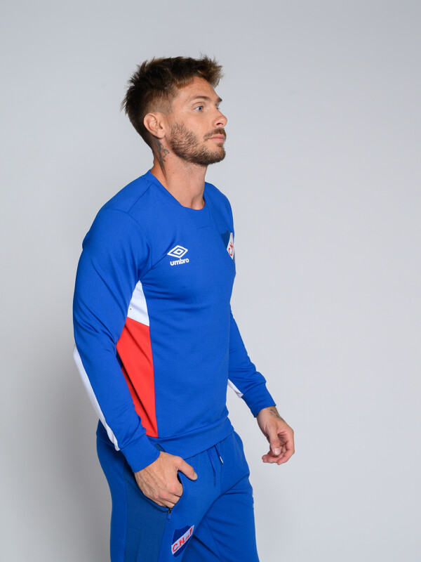 BUZO PREMIER CNdeF Nacional Hombre Azul Royal, Rojo, Blanco