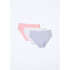 KIT COM 3 CALCINHAS FEM ROSA/AZUL/BRANCO