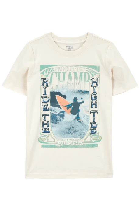 Remera de algodón, manga corta estampa surf Remera de algodón, manga corta estampa surf