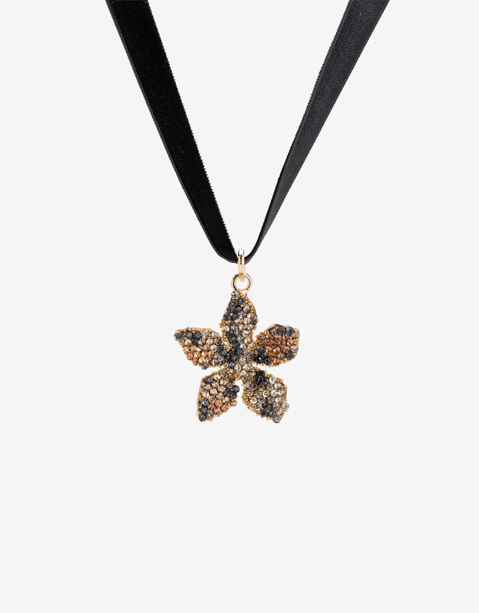 Choker Flor Strass 