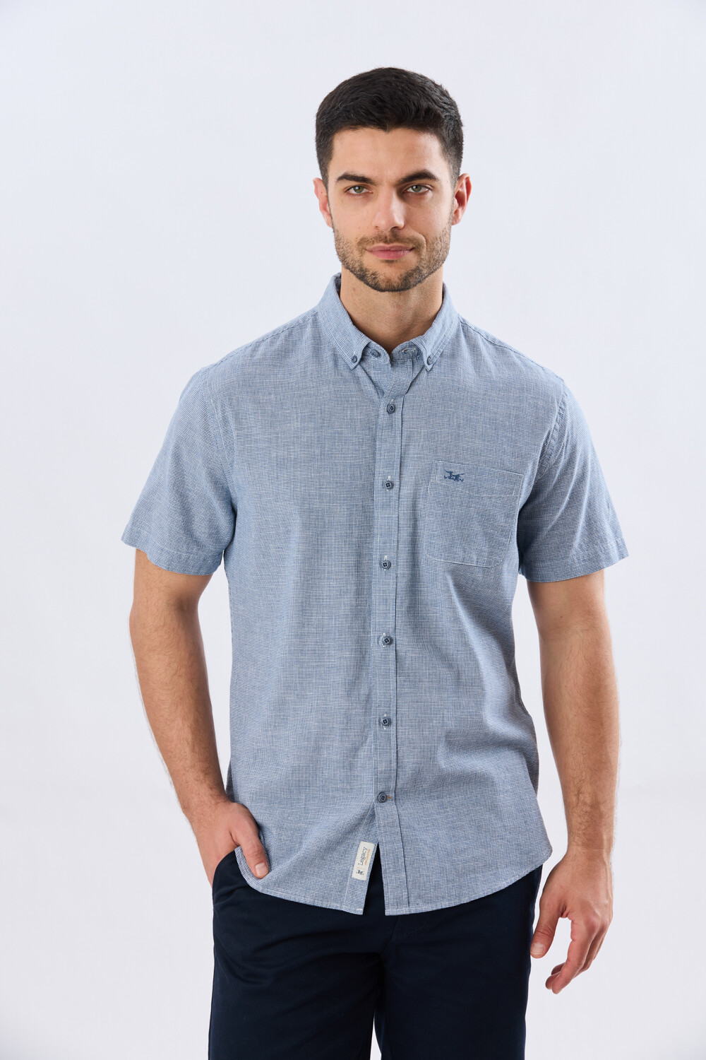 CAMISA CUADROS DE LINO Denim