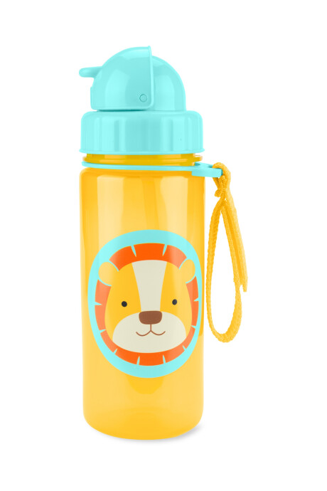 Botella con sorbito, diseño león Botella con sorbito, diseño león
