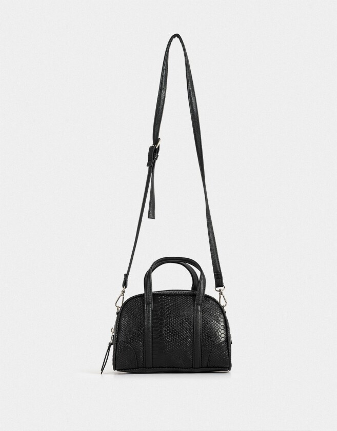 Bowling Noche Cartera Bowling Efecto Croco - Negro