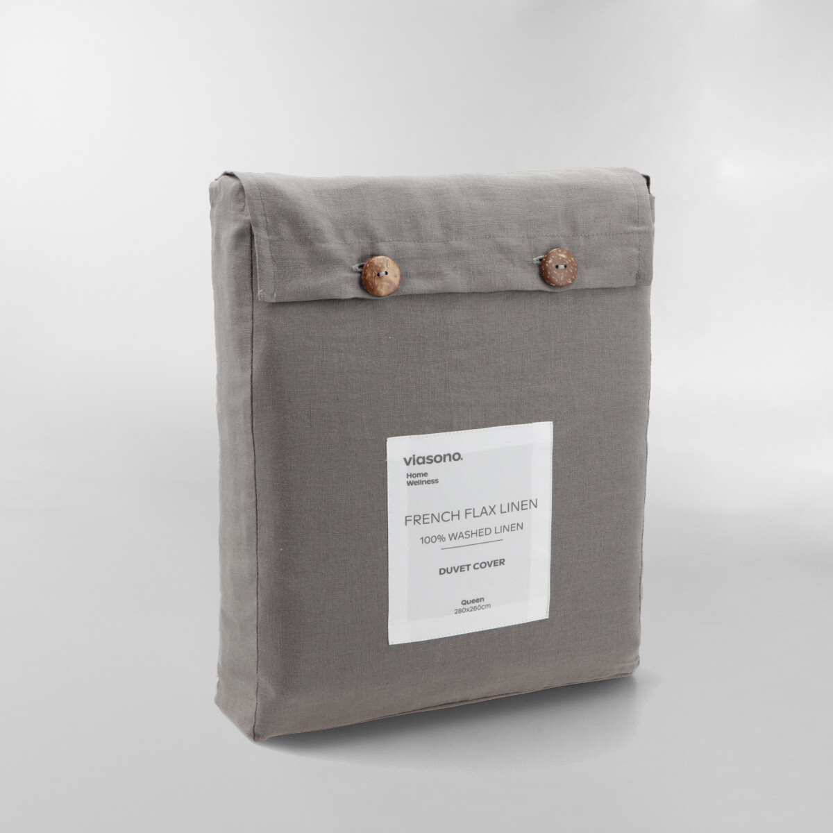 FUNDA DE DUVET FRENCH FLAX LINEN Gris QUEEN 