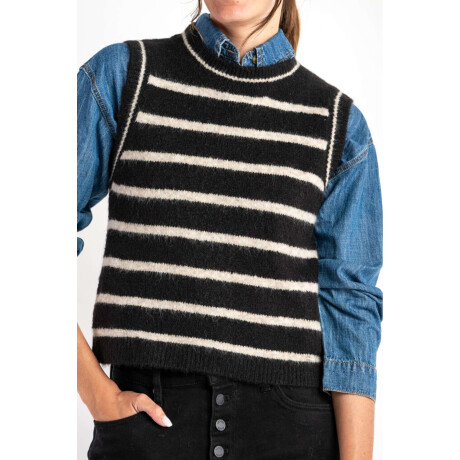Chaleco Rayado Negro