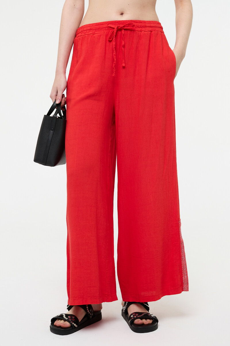 Pantalon Palazzo Carolina Herrera Pantalon Rojo Ch Pantalones