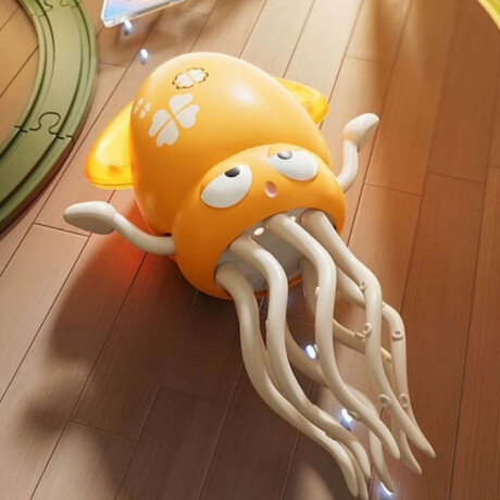 Pulpo Eléctrico Interactivo – Camina, Mueve la Cola y Hace Sonidos Amarillo
