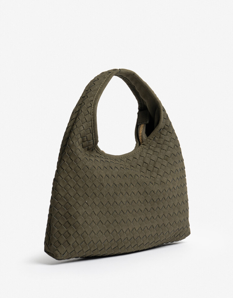 City Cartera City Trenzada - Verde Kaki