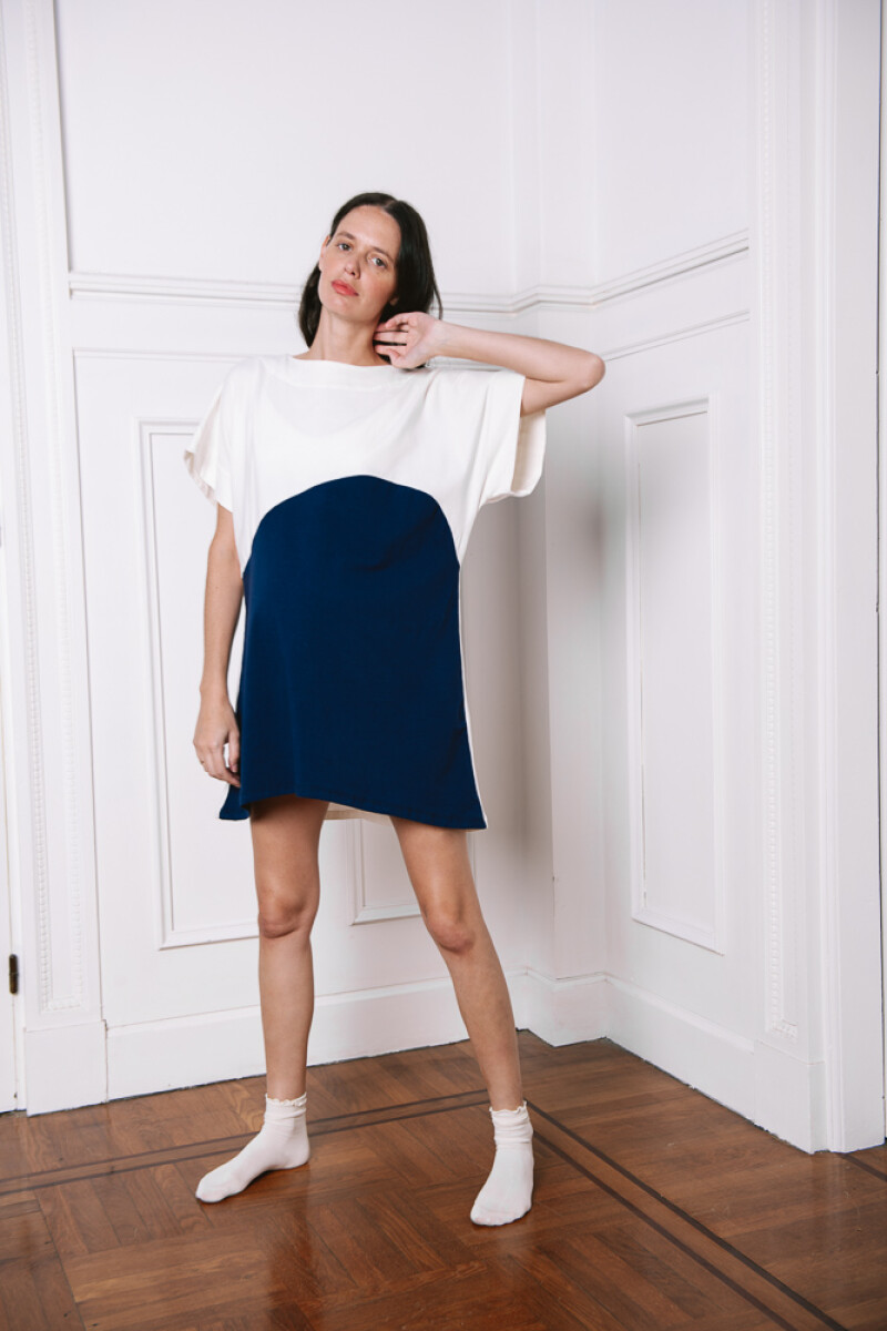 Remeron Bi color - Algodón Crema & Azul