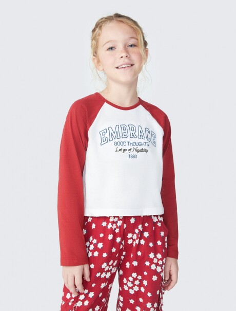 CAMISETA MANGA LARGA ROJO