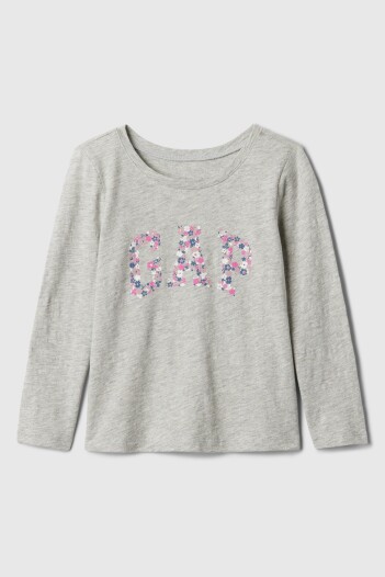Remera Logo Gap Manga Larga Toddler Niña B08