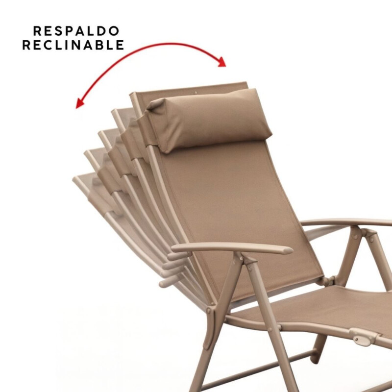 Reposera Plegable Reclinable para Exterior Kaki